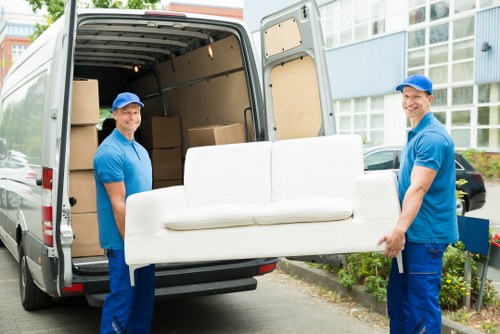 Removal truck ready for a Mayfair residential move on a central London street