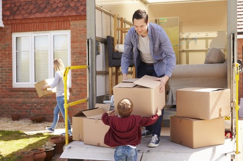 Careful loading of apartment furniture during a Mayfair flat move