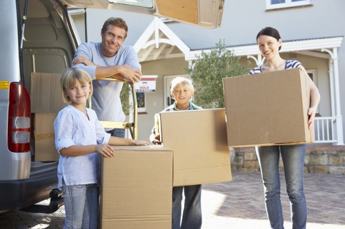 Carefully packed household boxes and protective materials for central London relocation