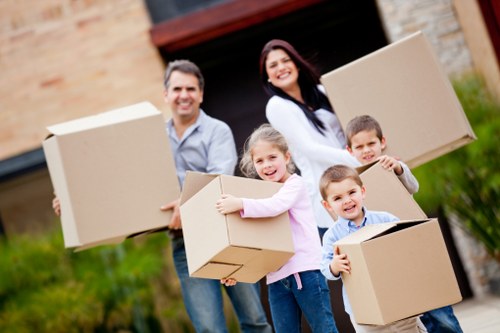 Professional movers handling delicate items during a Mayfair relocation
