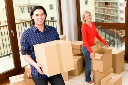 Careful loading of furniture into a moving truck near Mayfair properties